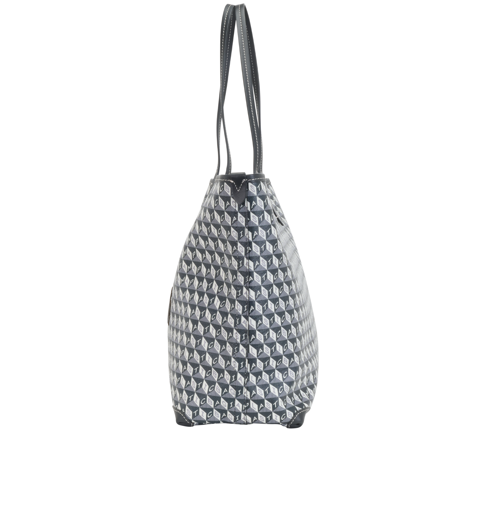 I Am A Plastic Bag Zipped Tote, &pound;275, Handbags, Grey, Canvas, Bottom view